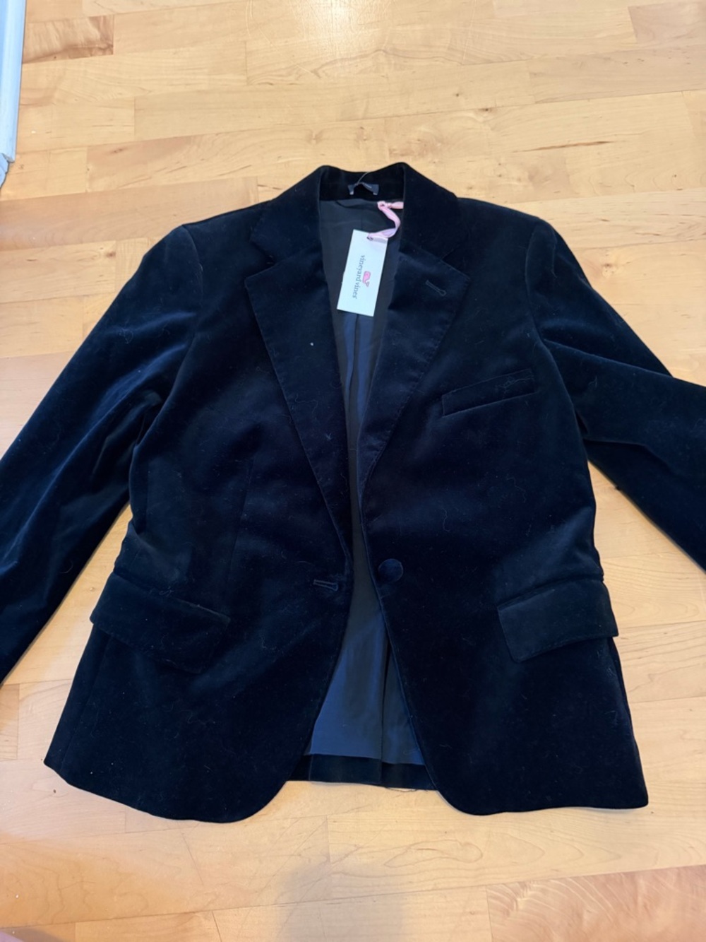 Vineyard Vines Black Velvet Single-Button Blazer